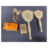 Vanity Set Tin Cigarette Holder, Risdon Safety Pin