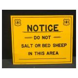 Notice DO NOT Salt or Bed Sheep US Forest Service