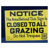 Notice Closed to All Grazing US Forest Service