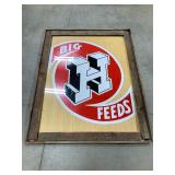 Big H Feed Decal on Wooden Frame