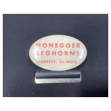 Honeggers Leghorns Metal Advertising Clip