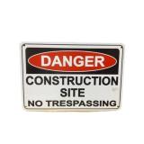 Danger Construction Site No Trespassing Metal Sign