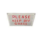Please Keep Off Grass Metal Sign