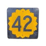 Interstate 42 Sunflower Metal Sign
