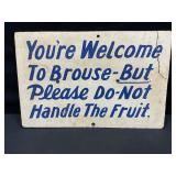 Grocery Store Fruit Masonite Sign