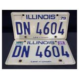 Illinois 1979 License Plate Pairs