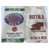 Spicknall and Buffalo Alfalfa Seed Sacks