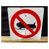 No Snowmobiling Plastic Sign