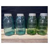 Swayze Jars-Blue and Green Zinc Lids