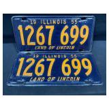 Illinois 1955 License Plate Pairs