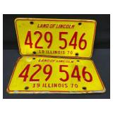 Illinois 1970 License Plate Pairs