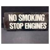 No Smoking Stop Engines Plastic Double Sided Sign