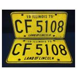 Illinois 1975 License Plate Pairs