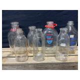 Various Vintage Glass Milk Bottles