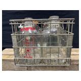 Dean Foods Wire Crate with Various Milk Bottles