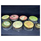 Art Deco Vanity Powder Jars with Lids