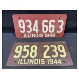 Illinois 1944 & 1946 License Plates