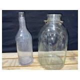 Gallon Glass Bottle & Hayner Whiskey Bottle