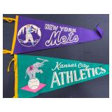 Mets & Athletics Vintage Pennants