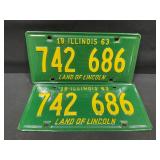 Illinois 1963 License Plate Pairs