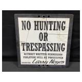 No Hunting Porcelain Sign