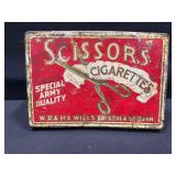 Scissors Cigarettes Metal Tin Box