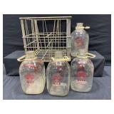 Deanï¿½s Gallon Milk Bottles & Wire Crate