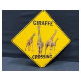 Giraffe Crossing Metal Sign