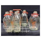 Laesch Dairy Half Gallon Bottles & Wire Carrier