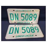 Illinois 1977 License Plate Pairs