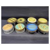 Art Deco Vanity Powder Jars with Lids