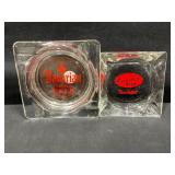 Advertising Beer Glass Ashtrays Lot of 2