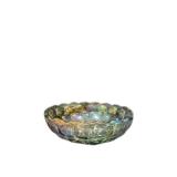 Smoke Gray Carnival Glass Thumbprint Bowl
