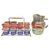 Anchor Hocking Betsy Ross Glass & Pitcher Set