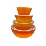 Pyrex Flameglo Mixing Bowl Set of 4