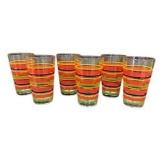 Libby Fiestaware Mambo Banded Glass Set of 6
