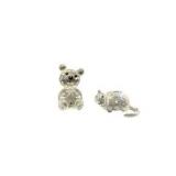 Swarovski Crystal Figurines Teddy Bear & Mouse