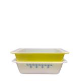 Pyrex Loaf Pans Blue Garland & Yellow