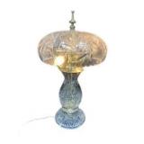 Pinwheel Star Cut Lead Crystal Boudoir Table Lamp