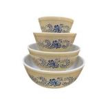 Pyrex Homestead in Blue Nesting Bowls Set of 4