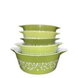 Pyrex Spring Blossom Green Set of 5