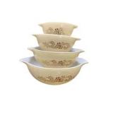 Pyrex Homestead Brown Nesting Mixing Bowls