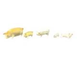 Ceramic & Rubber Pig Figurines