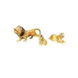 Bone China Lion Family Figurines
