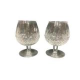 Brandy Snifters Crystal Diamond Cut Glasses