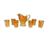 Imperial Carnival Glass Marigold Water Glass Set