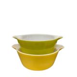 Pyrex Yellow and Green Casserole Dishes