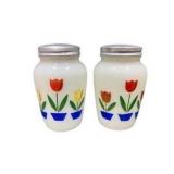Fire-King Tulip Salt & Pepper Set