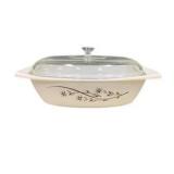 Pyrex Golden Honeysuckle Casserole Dish with Lid