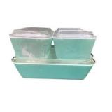 Pyrex Turquoise Refrigerator Dish Set